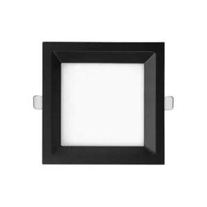 Plafon led embutir quadrado recuado kais 18w 4000k 1400lm preto abs-Mbled - 4212