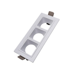 Spot embutir Linea triplo recuado p/MR11 branco ABS-Moon - 1061519