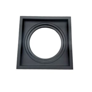 Spot embutir quadrado Loyo recuado clic mv p/AR111 preto ABS-Nordecor - 6841