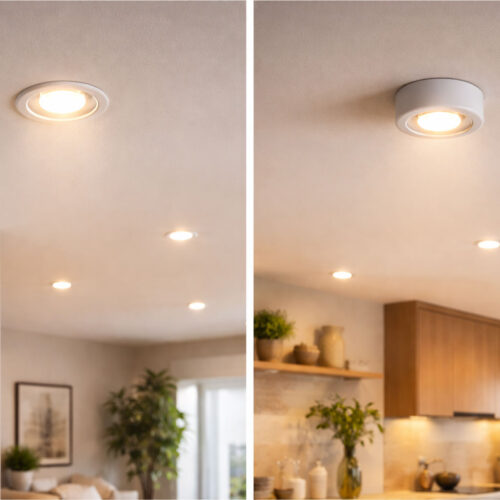 Diferença entre spot de embutir e spot de sobrepor na iluminação residencial